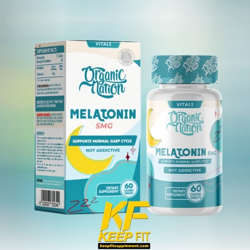 ميلاتونين ٥ مللي ٦٠ حبايه اورجانيك نيشن Melatonin 5 mg 60 tab organic nation