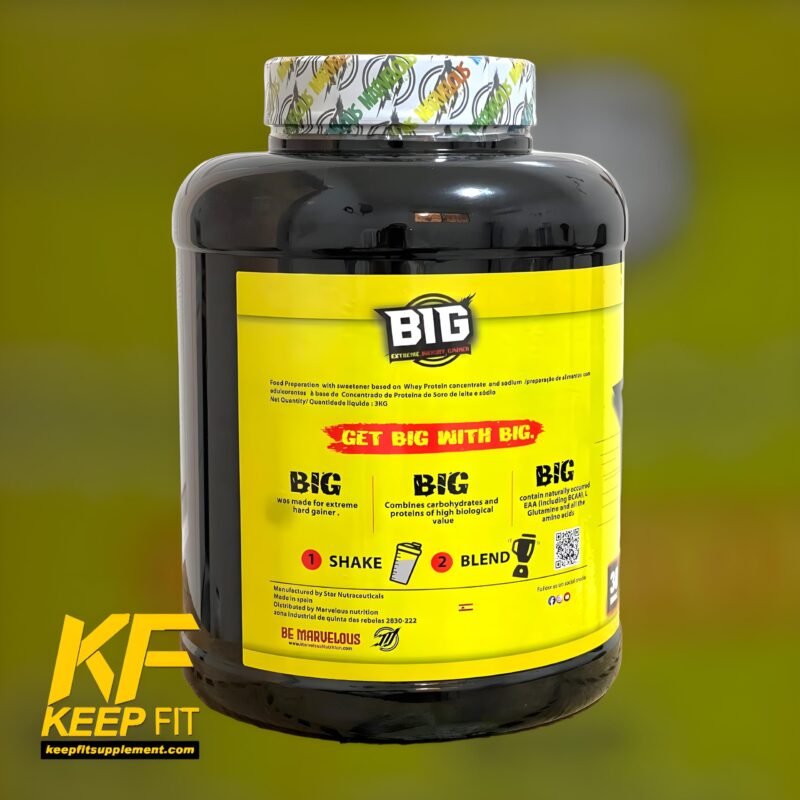 ⁦بيج اكستريم ماس جينر مارفيلوس ٣ كيلو big extreme weight gainer 3 kg⁩ - الصورة ⁦3⁩