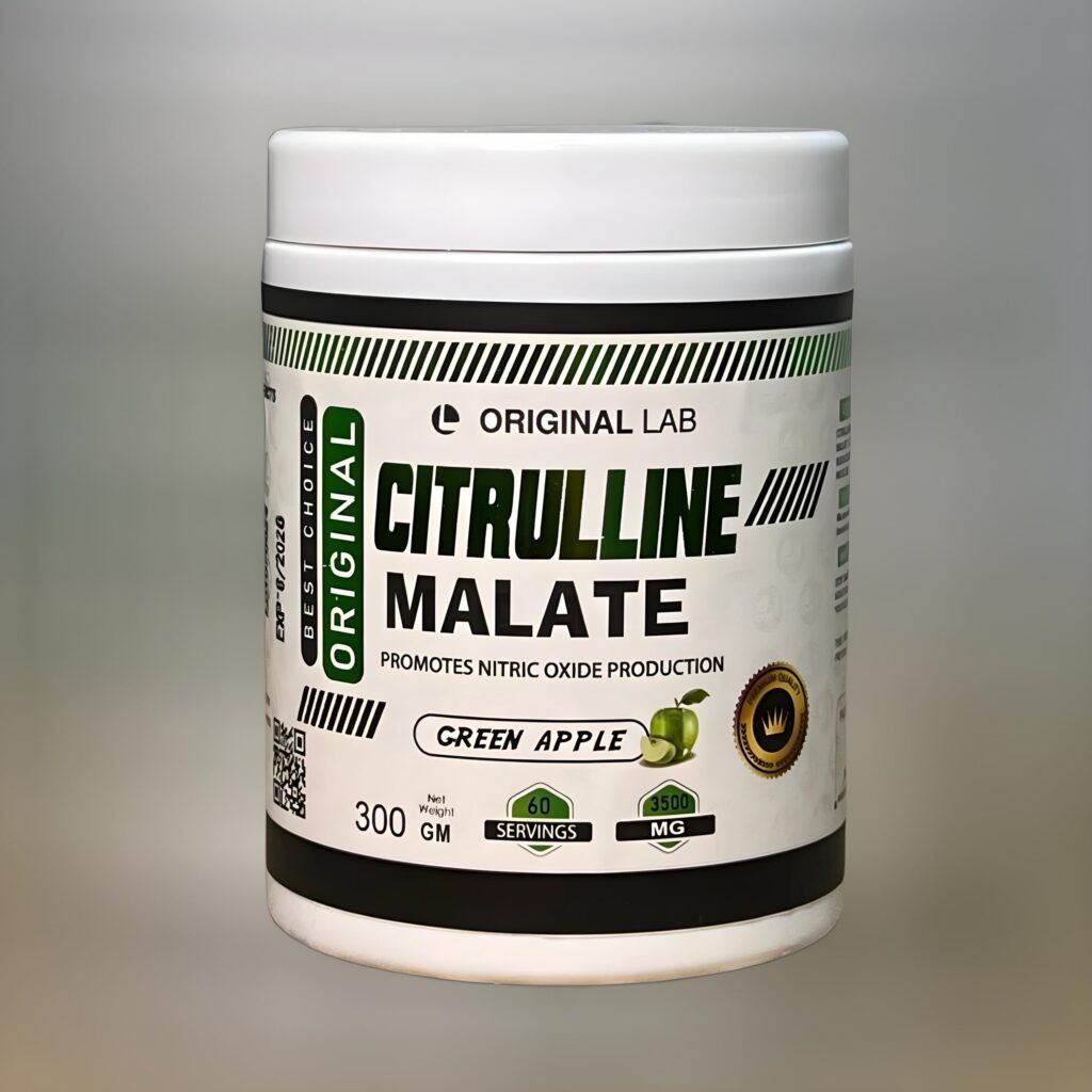 سترولين ماليت اوريجينال لاب 300 جرام 100 جرعه تفاح اخضر citrulline malate original lab 300 gm 100 serv green apple